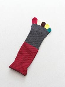 1/3/5 Pairs Women Colorful Toe Comfortable Versatile Striped Five Finger Toe Socks - Multicolor - View 10