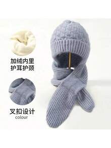 女士冬季帽子、围巾、电动自行车防风帽、妈妈帽、冬季防寒针织保暖帽 - 彩色 - 查看 9