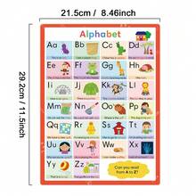 Lachilly Bộ 2 tấm áp phích học chữ cái và số ABC từ 1-100, đồ dùng học tập tại nhà bằng tiếng Anh, áp phích giáo dục, trang trí lớp học, đồ chơi giáo dục cho lớp học tại nhà - Nhiều màu - Xem 4