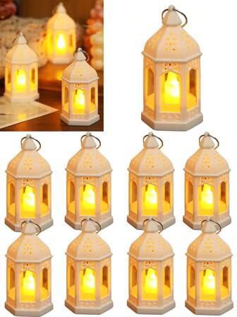 1pc Mini Retro Lantern-Shaped Decorative Lamp With Battery, Indoor Table Decoration Night Light,Mini Wind Lights,Suitable For Festival, Party,Religious Scene Layout Decoration,Home Decor Mini Lantern Light,Christmas Tree Decoration Mini Lantern,Christmas Decorations Lights,Bedroom Decor Mini Night Light