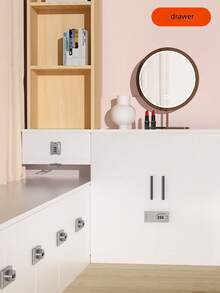 1个/2个组合式密码锁，适用于橱柜和门，带3位数字旋转密码锁，可粘贴/钻孔安装于衣柜、抽屉、文件柜，重型金属材质，防盗，无需电源，是家庭和办公室的理想选择，无钥匙安全，无需电池，安装简便。 - 銀色 - 查看 11