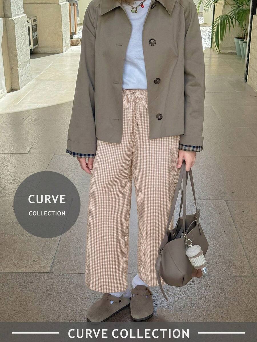Pantalones a cuadros de talla grande para primavera/verano 2026, pantalones de estilo bohemio para la playa, celebración del festival de música de Ibiza, estilo para el Derby Day