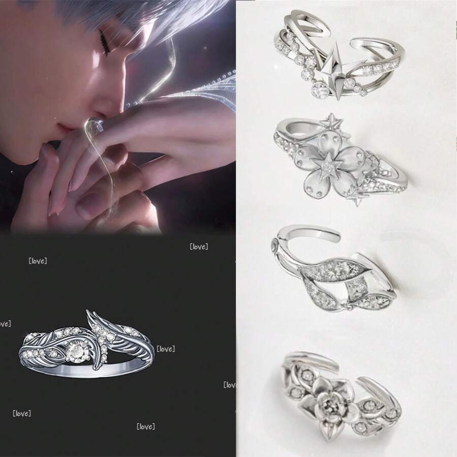 In The Name Of Love ~ Love And Deep Space Character Design Ring - Fashionable Niche Jewelry - Game Peripheral Jewelry - QC龍角戒指 - 查看 1