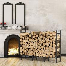 CADUKE Firewood Log Rack With Cover 5.3ft Outdoor Waterproof Storage Fireplace Holder For Fire Wood Indoors Adjustable Heavy Duty Rack Black 500D Oxford Fabric PVC Backing LTK170