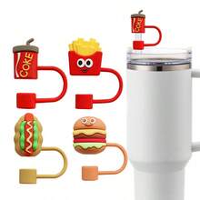 1个/4个8-10毫米硅胶吸管盖，水果饮料吸管塞，防尘盖，可重复使用吸管盖 - 彩色 - 查看 15