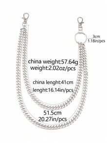 畅销时尚双层金属裤链，百搭简约牛仔服饰配饰 - 金色 - 查看 3
