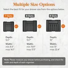 Expandable Silverware Drawer Organizer Adjustable Utensil Tray For Kitchen Storage  Free Flatware And Cutlery Holder For Spoons Forks Knives Adjustable Dividers Non-Slip Base Drawer Inserts For Cutlery Tools Kitchen Gadgets Black 8.5-14.1 X 12.1 Inches - 1 - 查看 4