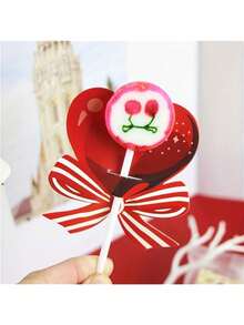 20 pièces Emballages de sucettes en forme de cœur pour la Saint-Valentin avec nœud, supports de sucettes DIY, cartes de décoration d'emballage de bouquet, cartes d'insertion de bonbons avec nœud, étiquettes de cadeaux de bonbons pour la Saint-Valentin, enveloppes en papier à motif de cœur mélangé, convient pour les mariages et les fêtes romantiques - Multicolore - Voir 9