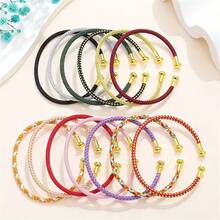 C-Shaped Elastic Adjustable Screw Open 3mm Bangle, Fashionable European & American Style, Suitable For Beads, DIY Bracelets & Jewelry - Woven Elastic Bracelet - View 6