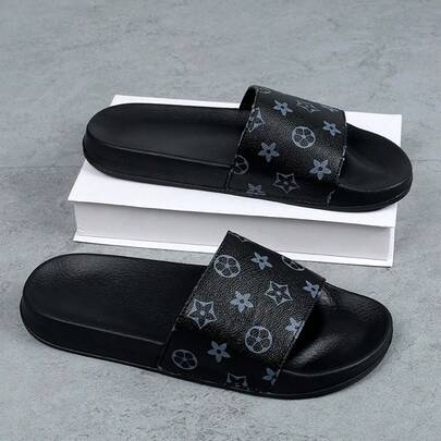 Unisex Spring To Summer Simple Striped Plus Size Open Toe Slide Sandals, EVA Soft Sole For Bathroom, Beach, Indoor & Outdoor Wear. Men's Outdoor Comfortable Casual Lightweight Non-Slip Slippers, Durable Men's Sandals For Daily Wear