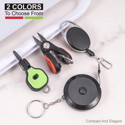 3pcs Fishing Tools Set, Stainless Steel Fishing Line Cutter, Includes Retractable Clip, Black Titanium Fishing Scissors, 60-Inch Fish Measuring Ruler, Braided Scissors, Fishing Accessories, Essential For Outdoor Fishing Enthusiasts