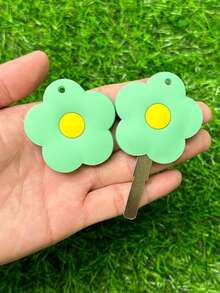 1/2/3 件可爱花卉卡通硅胶钥匙扣盖 - 柔软钥匙扣链配饰，适合女性女孩，是送给她的完美礼物