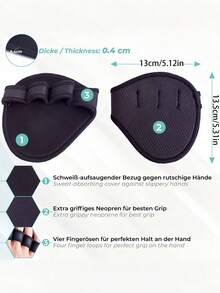 Lifting Palm Dumbbell Grips Pads Breathable Gym Workout Gloves Anti Skid Weight Cross Training Gloves For Hand Protector Fitness Sports Gloves For Men And Women The Alternative To Lifting Pads For Weightlifting Calisthenics Gym Accessories - Multicolor - View 11