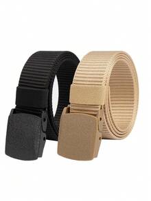 2pcs Men's Sports Waist Belt, Nylon Tactical Belt, Plastic Buckle, Outdoor Tie Down - A - View 7