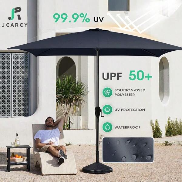 8' X 10' Rectangular Patio Umbrellas Outdoor Large Market Umbrella