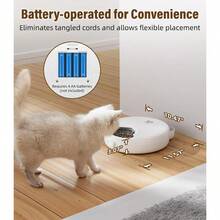 Casfuy Alimentador automático para gatos funciona con pilas dispensador automático de alimentos para gatos apto para bigotes para alimentos húmedos y secos alimentador automático de 4 comidas para - blanco - Ver 4
