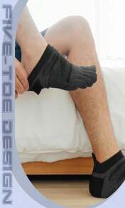 Fourluoo 6 Pairs Women Men Ankle Toe Socks Cotton Warm Crew Toe Separator Socks For Athletic Running - ColorE - 查看 4