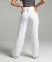 Wide Leg Pants With Flare Leg, Sophisticated Fit, Structured Style, High , Contemporary, Casual, Comfortable, Modern, Chic - 白色 - 查看 2