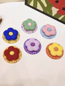 1 pieza Soporte de teléfono magnético con forma de flor de silicona creativa MagSafe, succión fuerte, ajustable, soporte de escritorio inclinado para mujeres - Multicolor - Ver 6