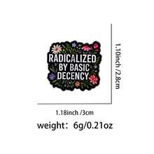 1枚“基本体面促成医”标语珐琅胸针 - 时尚标语徽章，可装饰背包和服装 - 黑色 - 查看 11