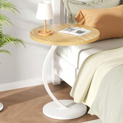 Tavolino da caffè rotondo moderno - Costruzione in ferro robusto, design circolare salvaspazio per soggiorno, camera da letto, ufficio - Facile montaggio, tavolino laterale o centrale minimalista - Ideale per spazi piccoli, decorazione camera da letto, superficie liscia, base robusta, mobili funzionali, per abitanti urbani