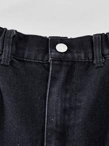 Tween Girls' Loose Straight Leg Jeans - Black - View 4