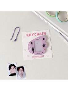 1pc Cartoon 1-Inch Wing Keychain Pendant, 1-Inch ID Photo Bag Charm, Bow Star Wing Small Pendant - Multicolor - View 12