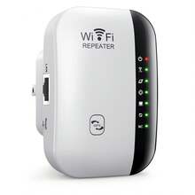 300Mbps WiFi Signal Repeater And Expansion Amplifier - An Amplifier That Enhances Network Range, Compatible With Major Brands, American Plugs, 110V-240V, Network Signal Amplifier | Modern Wireless Repeater | Durable Black Casing - 彩色 - 查看 11