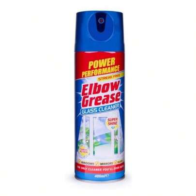 FabFinds Elbow Grease Streak Free Glass Cleaner Aerosol 400ml