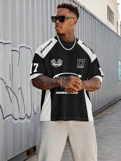 男士复古款 #17 刺绣网眼球衣 - 透气 V 领短袖橄榄球衫，适合训练和比赛