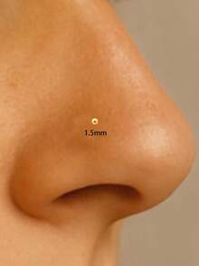 2pcs 925 Sterling Silver Gold Plated Nose Studs, 1.5mm Mini Nose Bone Studs, Small Ball Nose Bone Studs, 24 Gauge (0.5mm) Nose Studs - 1.5mm - View 1