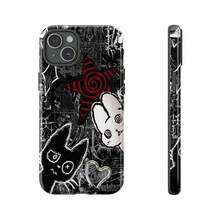 Grunge Black Cat & Anime Aesthetic Phone Case – Y2K Gothic Design With Doodle Graffiti, Dark Art, And Cartooncore Style – For IPhone 7–16 (SE, Plus, Pro Max) &  Galaxy S21–S24 Series - 混色-1 - 查看 2