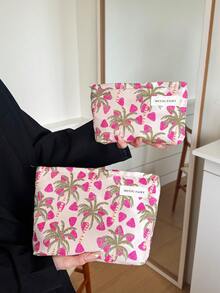 Makeup Bag, Portable Handbag, Storage Bag, Toiletry Bag, Large Capacity Makeup Bag, Makeup & Tissue Storage Bag, Essential Travel Bag, Storage Bag, Women Sanitary Pad Storage Bag, Student Pencil Case, Inner Bag - Multicolor - View 3