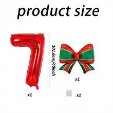 Kit arco di palloncini natalizi - palloncini rossi e dorati con fiocco natalizio a righe, palloncini in poliestere e foil, per compleanno, matrimonio, decorazione natalizia, feste invernali, forniture per feste di Natale