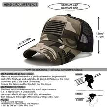 1pc Men's American Flag Embroidered Baseball Cap Outdoor Adjustable Sunscreen Casual Hat, Suitable For Spring And Summer Travel, Beach Vacation - Multicolor - View 3