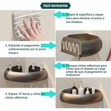 Esquinero para Bao Regadera Ventosa Repisas Sin Taladro Organizador de Regadera Metal de Aluminio Porta Shampoo Antixido Estante Organizador Bao Gris Mueble para Regadera - pegamento triangular 2unidades - Ver 6