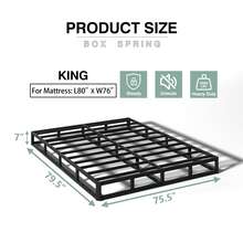 Qingzhou Box Spring Twin Full Queen King, 7 Inch High Metal Twin Box Spring Only, Heavy Duty Mattress Foundation With Fabric Cover, Easy Assembly - 7吋 - 查看 14