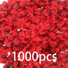 1000片人造丝玫瑰花瓣，适用于婚礼、红色玫瑰花瓣、玫瑰花瓣装饰、永生玫瑰花瓣、求婚玫瑰花瓣、浪漫婚礼装饰（适合情侣和新婚夫妇）、礼盒填充物、浪漫烛光走道装饰、婚礼走道花瓣、婚礼装饰、派对花瓣、烛光派对玫瑰