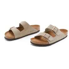 Birkenstock Unisex Arizona Sandals Soft Footbed - Taupe - 查看 3