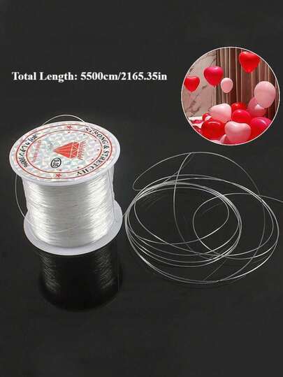 5500cm/2165.35in Transparent Nylon Invisible Line, Suitable For Balloon Hanging, Jewelry Beading, Christmas Wreath And Birthday Party Decoration, Essential For Party Decoration | Invisible Line | Smooth Texture, Balloon Decor