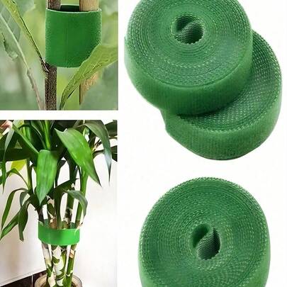 “可重复使用的魔术贴植物支撑胶带 - 多用途园艺捆绑胶带，用于固定茎干和枝条，是家庭花园、阳台和盆栽植物的理想之选，必备园艺用品”