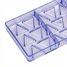Stampi per cioccolato, stampi per caramelle, utensili per pasta di zucchero, stampi per caramelle ripiene, stampi in plastica, strumenti professionali per cioccolato per uso personale, negozi di dolci, laboratori; stampi per caramelle di piccole dimensioni a forma di rosa, rettangolo, quadrato, triangolo - celeste - Visualizzare 11