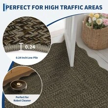 Simple Kitchen Modern Home Decor Area Rug Soft Non Slip Stain Resistant Carpet Thin Non Shedding Printed Floorcover Low Pile Bordered Entrance Runner Rug Washable Easy To Clean Mat Throw Rug For Laundry Living Room Hallway Bathroom Bedroom Dinning Room - 棕色 - 查看 7