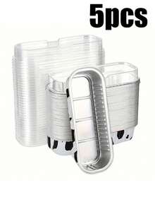 1/5/10个装一次性铝箔迷你蛋糕模具，带盖 - 长方形烘焙模具，适用于制作松饼/迷你面包，耐热密封盖，保鲜效果好，是餐厅/餐车/面包店/家庭烘焙及外卖包装的理想之选 - 彩色 - 查看 11