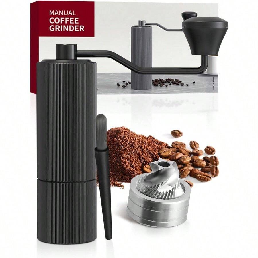 Manual Coffee GrinderHand Coffee Grinder With 30 Adjustable Settings CNC 420 Stainless Steel Espresso Conical BurrPortable MultiBearing Design For Pour Over French Press Moka Pots - Black - View 1