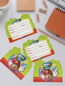 Super Mario 生日主题邀请函、礼品盒、爆米花盒和跨境生日派对装饰品适用于感恩节生日派对和生日聚会场所。它们是收集礼物的最佳包装盒。