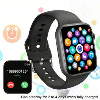 1pc Smart Watch For Women, 1.44-Inch Touch Screen, Silicone Band, Multi-Sports Modes, Camera Control, Social App Notifications, Heart Rate & Sleep Monitoring, Suitable For Leisure, Exercise And Gift Giving