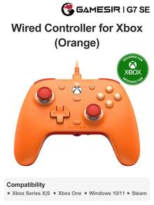 Tay cầm chơi game Gamesir G7 SE, tương thích với PC, được Microsoft ủy quyền, trang bị cần điều khiển cảm ứng Hall, phù hợp với dòng máy Series X/S và One X/S, hỗ trợ Steam, hệ điều hành Windows 10 và 11. Được trang bị cò analog, chức năng rung, các nút phía sau có thể tùy chỉnh qua phần mềm, động cơ rung, giao diện âm thanh 3.5mm, chất liệu ABS, có các màu xám, trắng và cam. - G7 ĐẠI HỌC - Xem 15