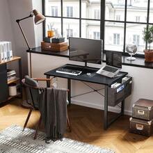 40inch Computer Desk With Storage Bag&Amp;Metal Legs,Home Office Desk With Headphone Hook, Modern Computer Tale, Writing T...