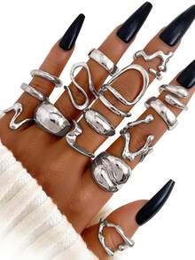 1 pieza Anillo personalizado con letras MOM DAD SIS en talla 6 7 8 de color dorado, regalo para el Día de la Madre, Día del Padre, Acción de Gracias - Amarillo Oro - Ver 6